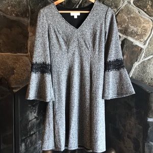 Dress with Lace Detailed Sleeves